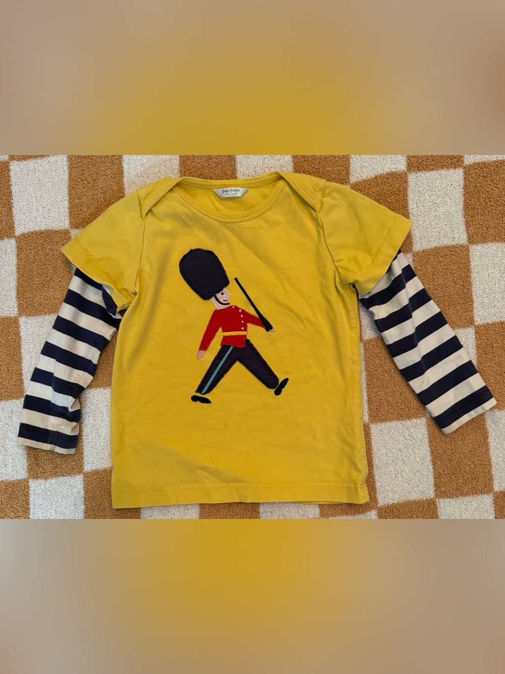 Baby Boden Yellow Marching Guard Appliqué Tee
